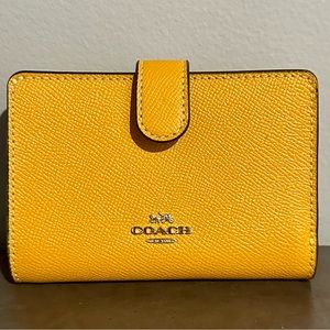 Coach yellow leather wallet